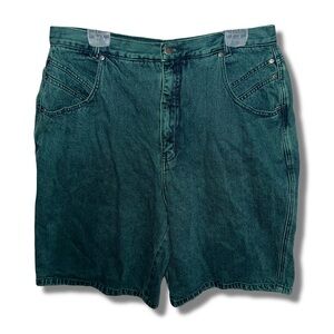 Vintage Green Acid Wash Jean Shorts